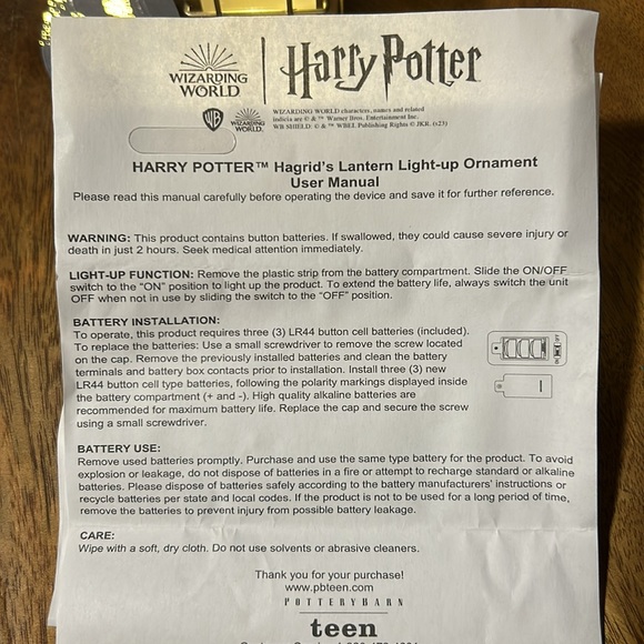 Pottery Barn Teen Harry Potter Hagrid’s light 💡 Up Lantern Ornament BNWT - Picture 6 of 6